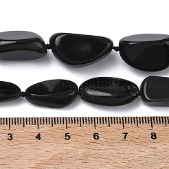 Natural Black Stone Beads Strands&nbsp;G-L650-D01-01
