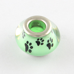 Large Hole Dog Paw Prints Pattern Resin European Beads&nbsp;OPDL-Q129-M12