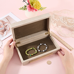 1Pc Wood Covered with PU Leather Jewelry Storage Boxes with Golden Tone Iron Findings&nbsp;CON-CN0001-24