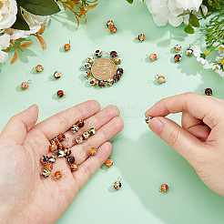 48Pcs 8 Styles Synthetic Amber Pendants&nbsp;PALLOY-FH00132