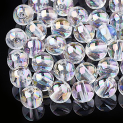 透明なアクリルビーズ  ABカラー  ラウンド  クリアAB  13.5~14mm  穴：2.5mm  約340個/500g&nbsp;MACR-S361-01-14mm