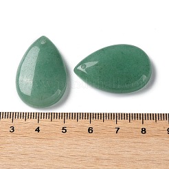 天然石グリーンアベンチュリンペンダント  ティアドロップチャーム  30.5x20x6mm  穴：1mm&nbsp;G-M416-08A-01