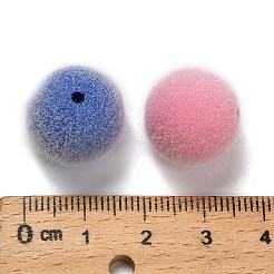 不透明のフロッキーアクリルビーズ  ラウンド  ミックスカラー  16mm  穴：2mm&nbsp;OACR-I026-01E