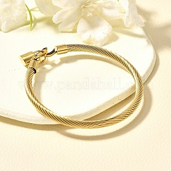 304 Stainless Steel Twisted Bangles for Women&nbsp;BJEW-U021-06G