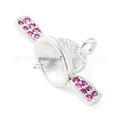 Brass Micro Pave Cubic Zirconia Peg Bails Pin Charms&nbsp;KK-A240-03S