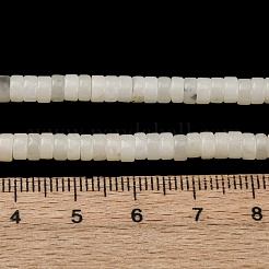 天然な白アフリカオパールビーズ連売り  ディスク  ヒシビーズ  4~5x2~2.5mm  穴：0.7mm  約160個/連  15''（38.1センチメートル）&nbsp;G-L624-I19-2x4mm