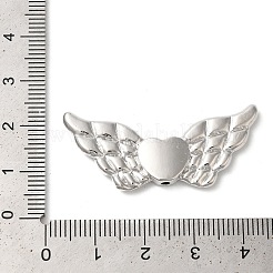 チベット風合金ビーズ  鉛フリー＆カドミウムフリー  翼とハート  バレンタインデーの  プラチナ  41.5x18x4mm  穴：2mm&nbsp;TIBEB-LF10712YKG-P-LF