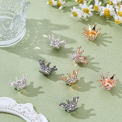 8Pcs 4 Colors Alloy Rhinestone Beads&nbsp;FIND-ME0002-80