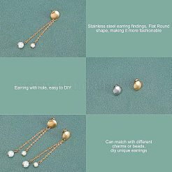 40Pcs 2 Colors 304 Stainless Steel Stud Earring Findings&nbsp;STAS-UN0022-86