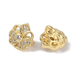 Brass Micro Pave Cubic Zirconia Slide Charms&nbsp;KK-E110-11G
