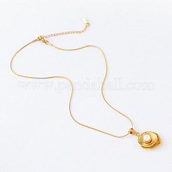 1Pc Elegant Stainless Steel & Plastic Pearl Double Layered Leaf Pendant Necklaces for Women&nbsp;PM8297