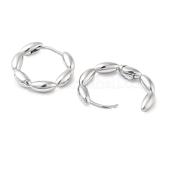 Brass Oval Hoop Earrings for Women&nbsp;LS-EJEW-F347-01P-02