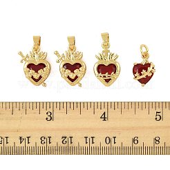 4Pcs 4 Styles Brass & Glass Pendants&nbsp;KK-FS0001-83