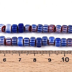 手作りのミルフィオリガラスのシェブロンビーズ連売り  バレル  ミックスカラー  6~6.5x4mm  穴：0.8mm  約96~97個/連  15.35~15.75''（39~40センチメートル）&nbsp;LAMP-T021-27A-M