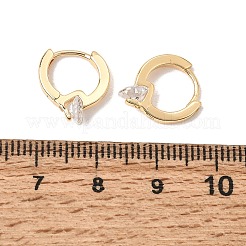 Brass with Cubic Zirconia Hoop Earrings&nbsp;KK-CBACA55-07G