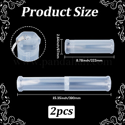 伸縮式プラスチックペイントブラシケース2個  長いペイント ブラシ ホルダー チューブ  コラム  透明  390mm  箱：223x67x61ミリ&nbsp;AJEW-GF0013-23