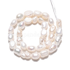 天然養殖淡水パールビーズ連売り  研磨両側  乳白色  4~7.5x3.5~6x2.5~4.5mm  穴：0.6mm  約30~32個/連  6.89~7.28インチ（17.5~18.5cm）&nbsp;PEAR-N028-02