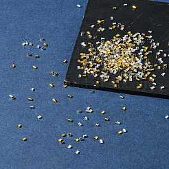 1200 個 2 色真鍮つぶし玉  チューブ  ゴールデン＆シルバー  2x2x0.15mm  穴：1.5mm  約600PCS /カラー&nbsp;KK-FS0001-37