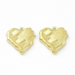 合金ペンダント  とろけるハートチャーム  ライトゴールド  18x18x3.8mm  穴：1.6mm&nbsp;LS-FIND-E026-05LG