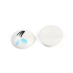 White and Black Flat Round Cartoon Resin Cabochons&nbsp;LS-CRES-Q009-01H