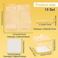 Foldable Transparent Plastic Single Cake Gift Packing Box&nbsp;CON-WH0084-42C