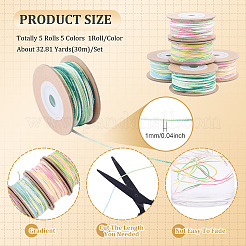 5 Rolls 5 Colors Segment Dyed Macrame Cotton Cord&nbsp;OCOR-TA0004-05D