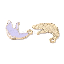 合金エナメルチャーム  ゴールドカラー  動物テーマのチャーム  魚  15.5x20x1mm  穴：2mm&nbsp;ENAM-O001-08R-G