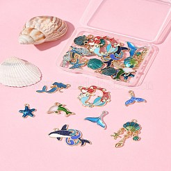 24Pcs 12 Styles Alloy Enamel Pendants&nbsp;FIND-FS0004-19