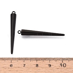304ステンレスペンダント  スパイクコーンチャーム  ガンメタ色  38x5mm  穴：1.7mm&nbsp;STAS-T075-22C-B
