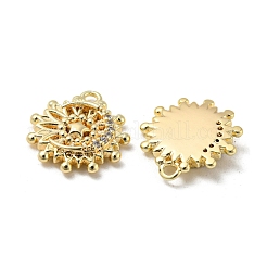 Brass Micro Pave Clear Cubic Zirconia Charms&nbsp;KK-H460-28G