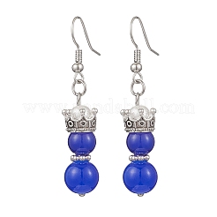 Baking Paint Imitation Jade Glass Dangle Earrings&nbsp;EJEW-JE06619-01
