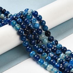 Natural Striped Agate/Banded Agate Beads Strands&nbsp;G-A246-8mm-07