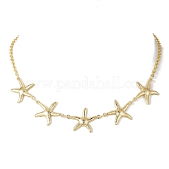 Ocean 304 Stainless Steel Starfish Bib Necklaces for Women&nbsp;NJEW-JN05920