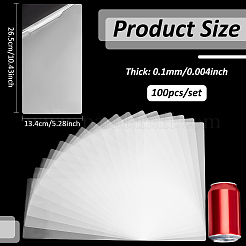プラスチックラミネートポーチフィルム写真保護シート100枚  ホットラミネーター用  透明  265x134x0.1mm&nbsp;AJEW-WH0606-55D