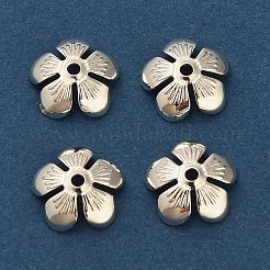 真鍮製ビーズキャップ  花  長持ちメッキ  ラックめっき  鉛フリー＆カドミウムフリー  銀  11.5x11.5x3.5mm  穴：1.5mm&nbsp;KK-A276-04S