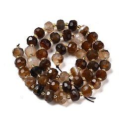Natural Coffee Stripe Agate/Banded Agate Beads Strands&nbsp;G-P508-A02-01