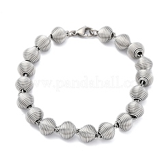 304ステンレススチールリンクチェーンブレスレット女性男性用  ステンレス鋼色  9-1/8インチ（23cm）&nbsp;BJEW-R018-13P