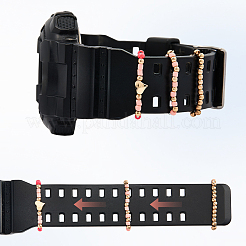 6Pcs 2 Styles Glass Beaded Decorative Rings for Smartwatch Band&nbsp;AJEW-CP0009-94B