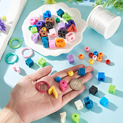 キットを作るDIYブレスレット  アクリルビーズやアクリルビーズを含む  ミックスカラー  19.5~21.5x13.5~14.5x13.5mm  穴：6.5mm&nbsp;DIY-TA0015-06