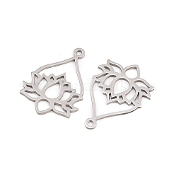 仏教用304ステンレススチール製ペンダント  蓮のチャーム  ステンレス鋼色  20x15x1mm  穴：1mm&nbsp;LS-STAS-E521-03P