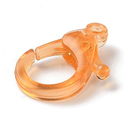 透明なプラスチック製のカニカン  砂茶色  26x19x6mm  穴：2mm&nbsp;KY-H005-A03