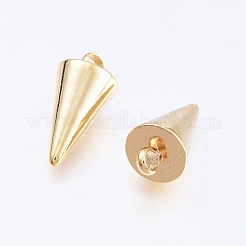 304ステンレスペンダント  スパイク/コーン  18KGP本金メッキ  13.5x7mm  穴：2mm&nbsp;STAS-G214-47G-02