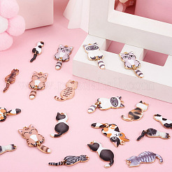24Pcs 12 Styles Rack Plating Alloy Enamel Pendants&nbsp;ENAM-TA0001-47