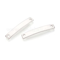 スターリングシルバーコネクターチャーム925個  カーブ長方形のリンク  空白タグのスタンプ  銀  30x5x2.5mm  穴：2mm&nbsp;STER-N016-97S