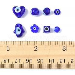 80Pcs 8 Styles Handmade Lampwork Evil Eye Beads&nbsp;LAMP-FS0001-38B