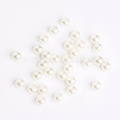 パール調アクリルビーズ  ラウンド  ホワイト  6mm  穴：約1mm  4500のPCについて&nbsp;12A-9282