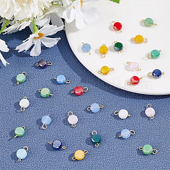 100Pcs Electroplate Opaque Glass Connector Charms&nbsp;PALLOY-GO0001-39