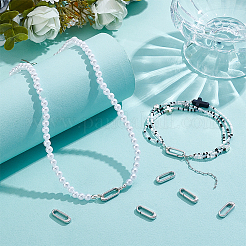 真鍮スプリングゲートリング8個  カドミウムフリー＆鉛フリー  長持ちメッキ  プラチナ  18x7x3mm&nbsp;KK-BC0015-69P