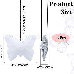 蝶のガラス製吊り下げサンキャッチャー  屋外の庭の装飾用  透明  55x67.5x17mm  穴：1.6mm&nbsp;HJEW-WH20019-10B