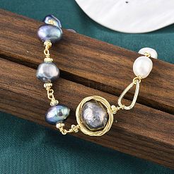 Pearl Beaded Bracelets&nbsp;BJEW-P350-01G